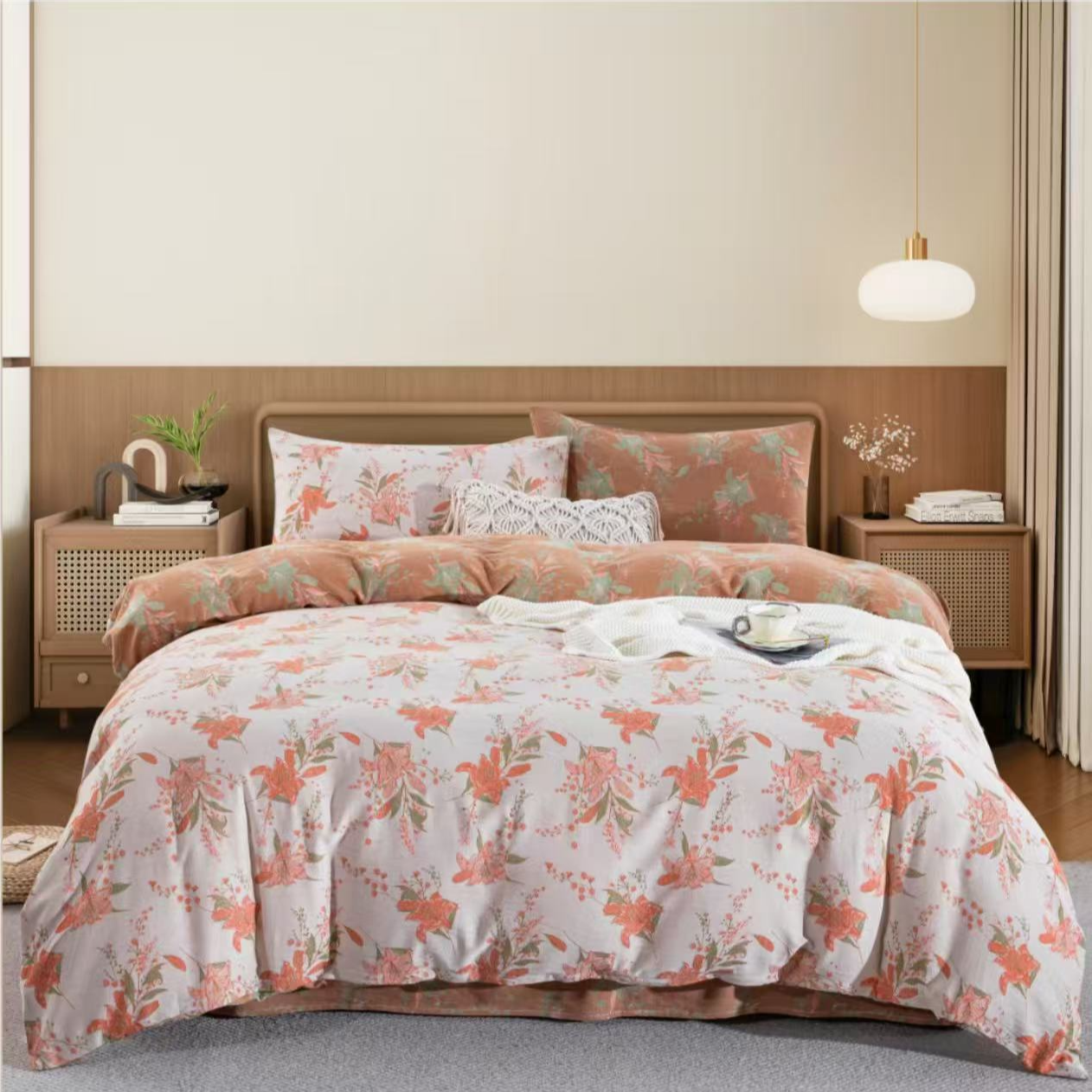 【春日花语桔】罗布麻双层纱床单--230*245