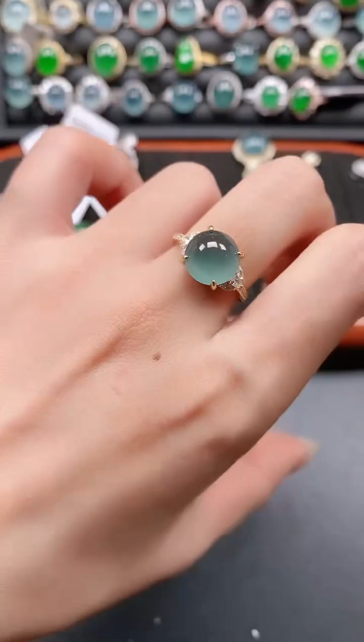 银S925镶嵌戒指翡翠111
