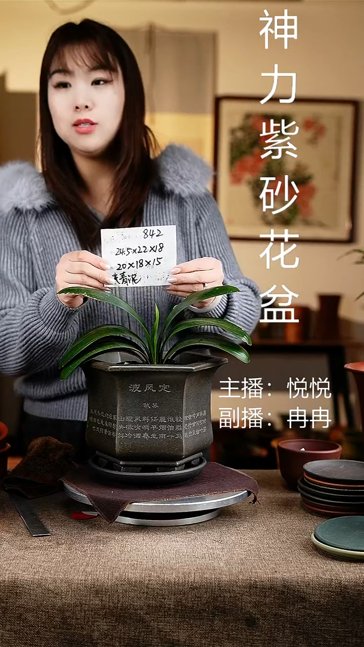 紫砂花盆花卉工艺842+z