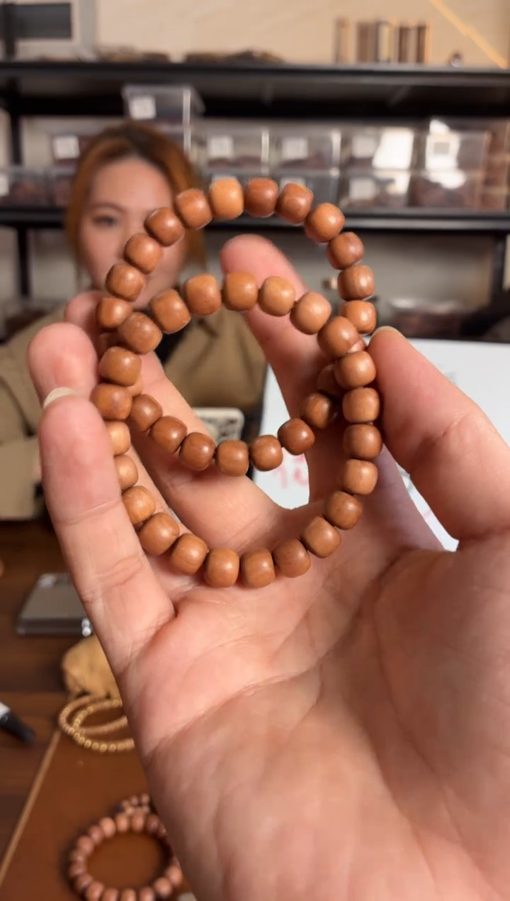 檀香木手串/手链印度迈索尔老山檀8*9老型珠微瑕单圈 