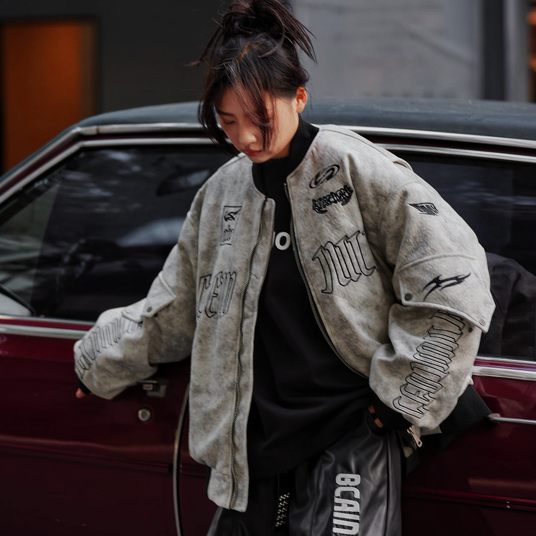 美式潮牌棉服冬季加棉加厚棒球服青年百搭情侣上衣刺绣青年外套男