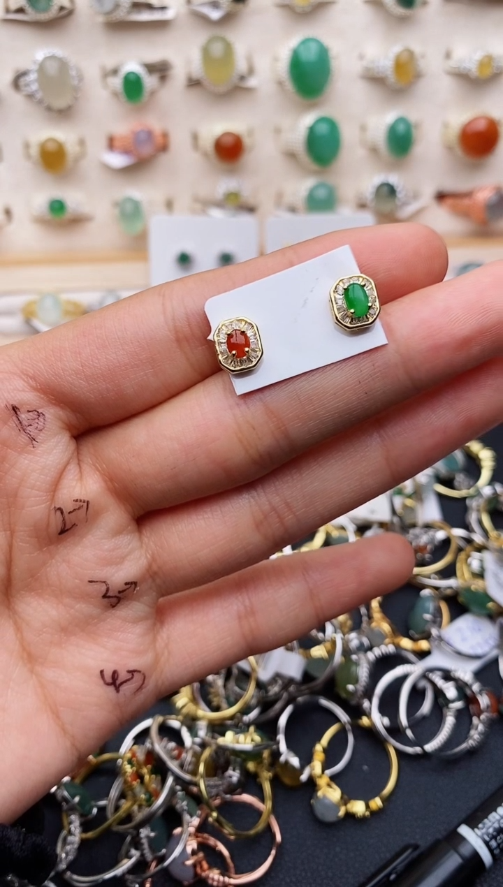 【闪购商品】翡翠戒指银S925镶嵌缅甸翡翠