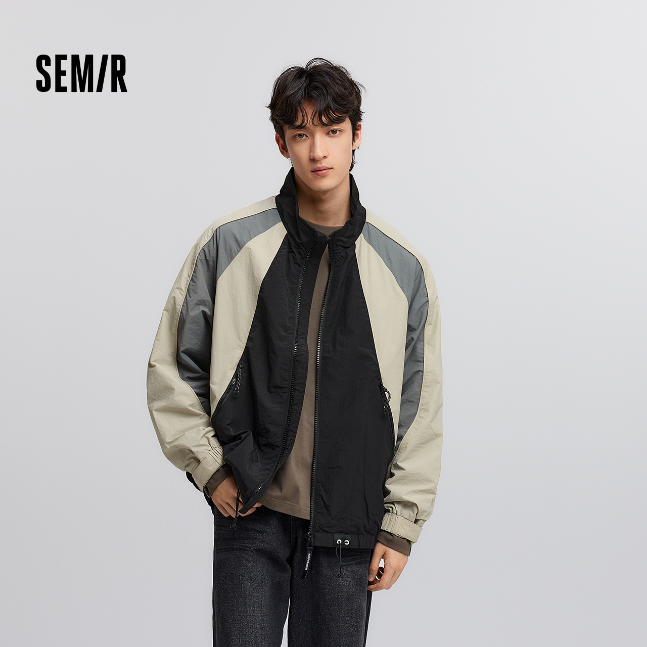 流光风|森马夹克男美式复古运动风外套2025秋季户外拼色上衣宽松
