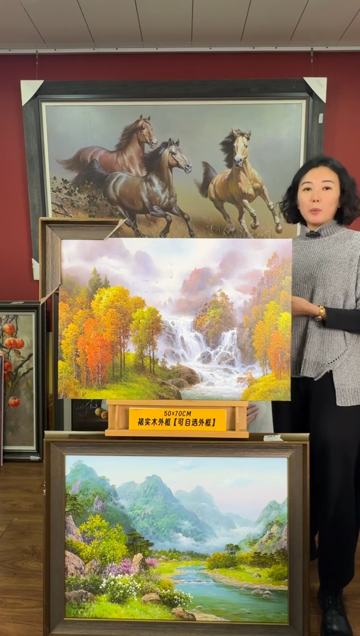 油画【161号】约50*70cm丨朝鲜原创纯手绘孤品油画丨赠装裱
