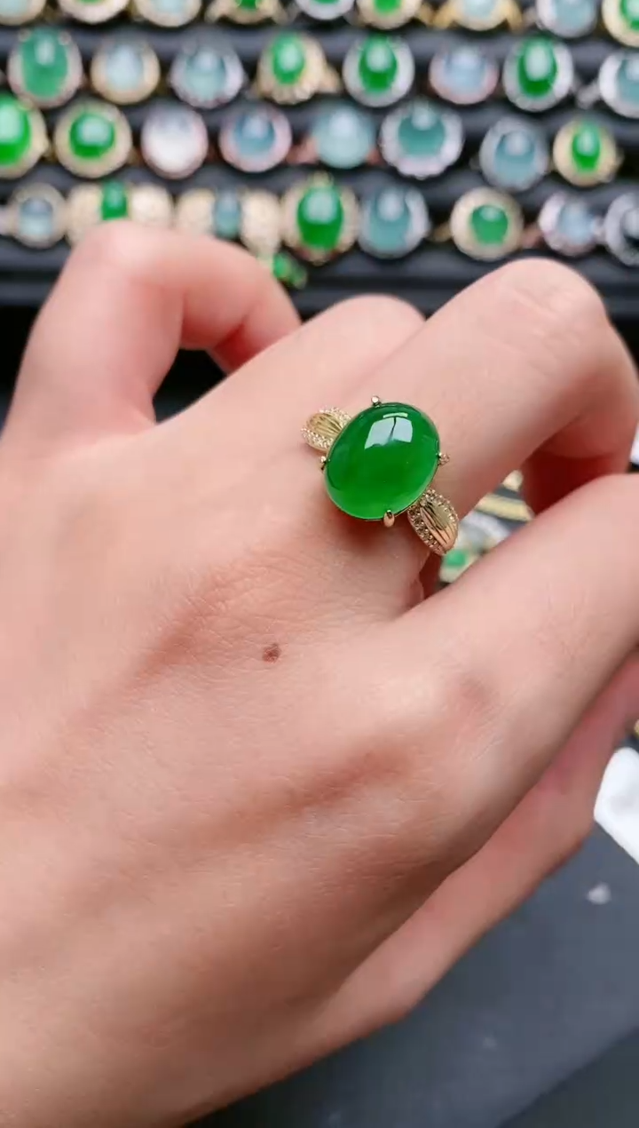 【闪购商品】翡翠戒指银S925镶嵌1111