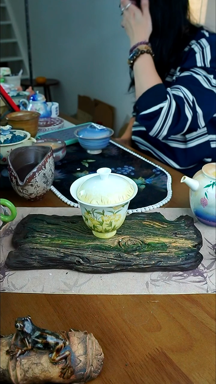 茶瓷物语石丹老师柴烧盖碗