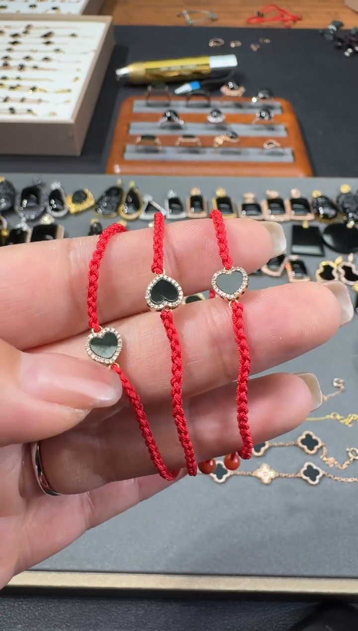 18K金镶嵌手绳翡翠S0728-S2-3多样性一件