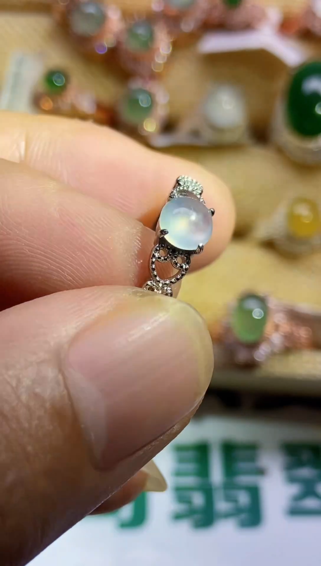 【闪购商品】翡翠戒指银S925镶嵌0000