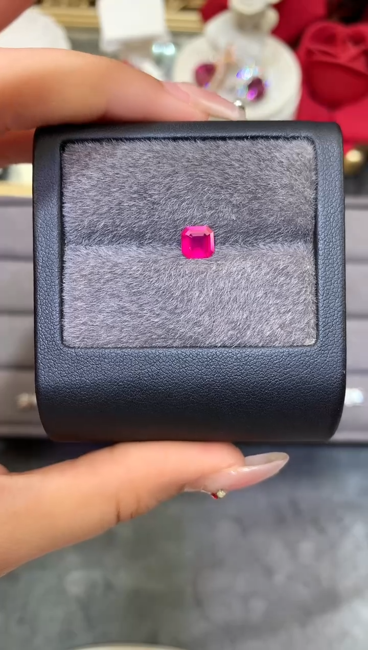 未镶嵌裸石定制红宝石柚****子八角 红宝石 1.02ct 附AIGS