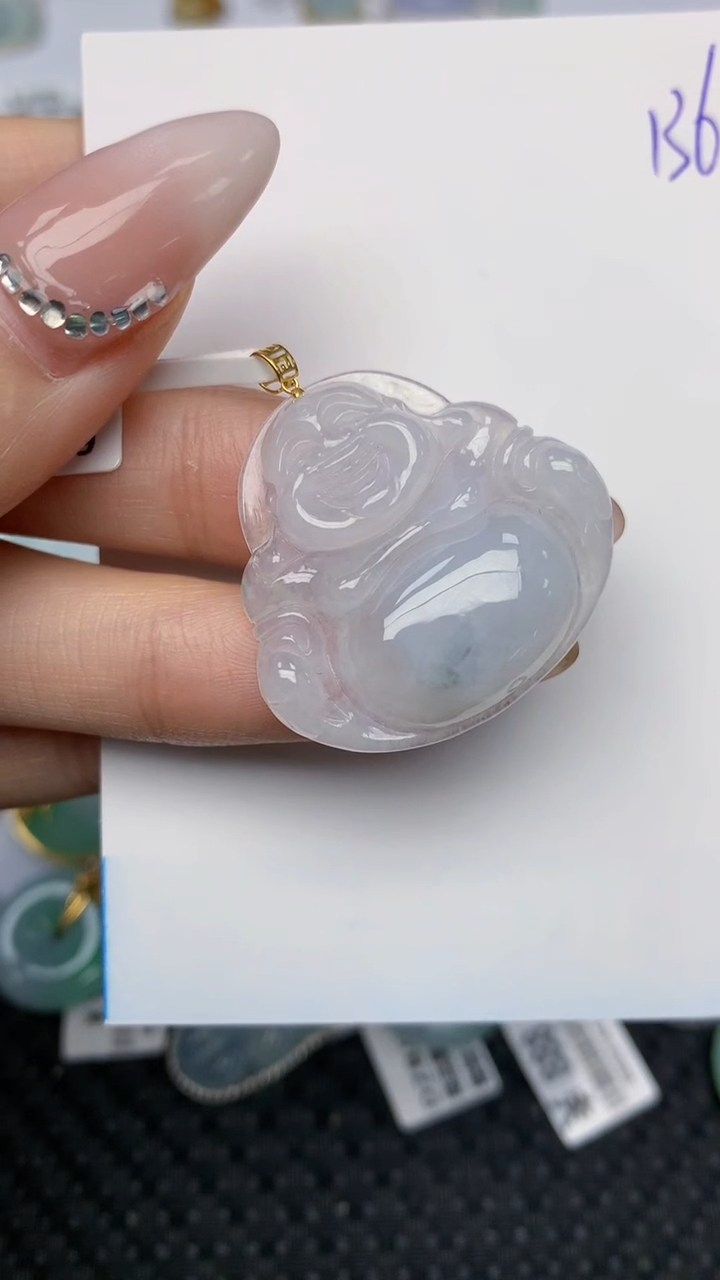 【闪购商品】翡翠颈饰18K金镶嵌天然翡翠A货 136