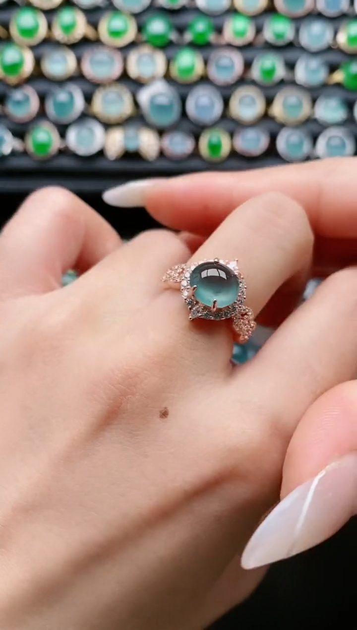 【闪购商品】翡翠戒指银S925镶嵌1111111