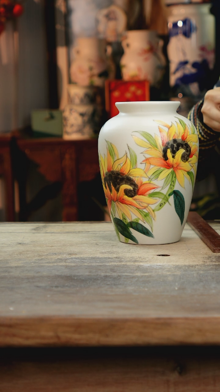 【闪购商品】瓷片景德镇纯手工釉下彩精品花瓶