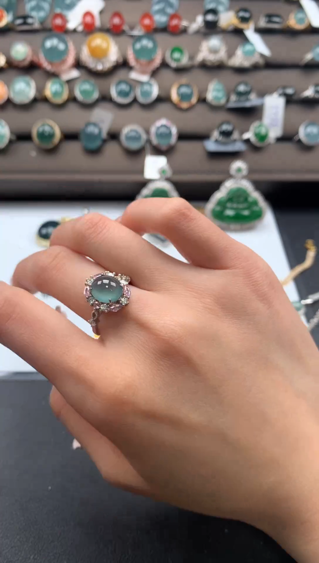 【闪购商品】翡翠戒指银S925镶嵌1111