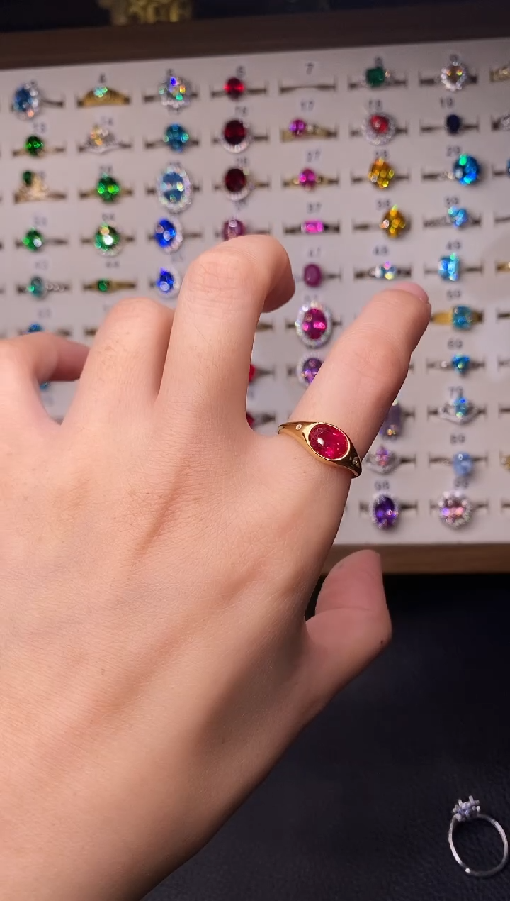 5克拉红宝石（处理）欧美风戒指