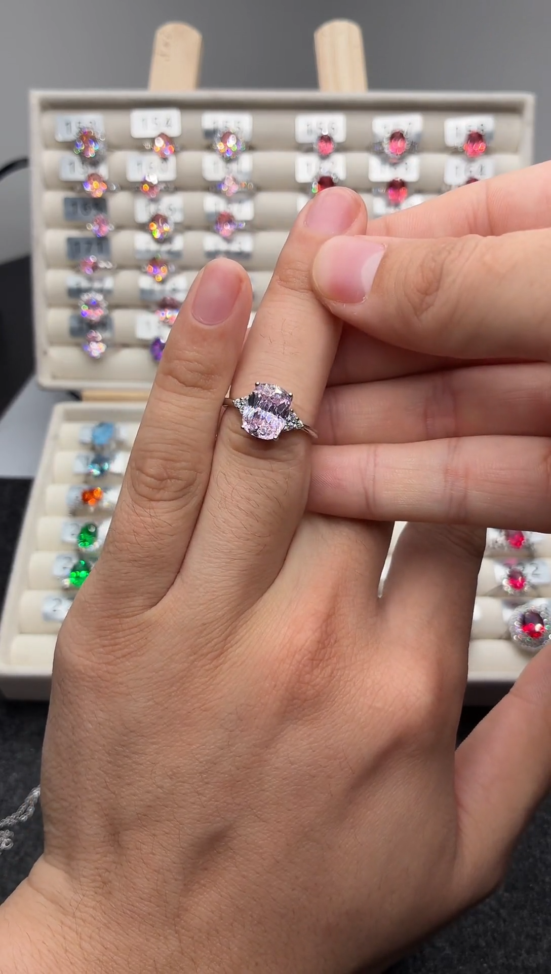 银S925镀金镶嵌戒指紫色碧玺1