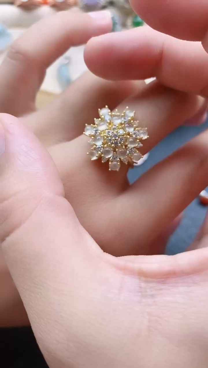 翡翠戒指银S925镶嵌11111