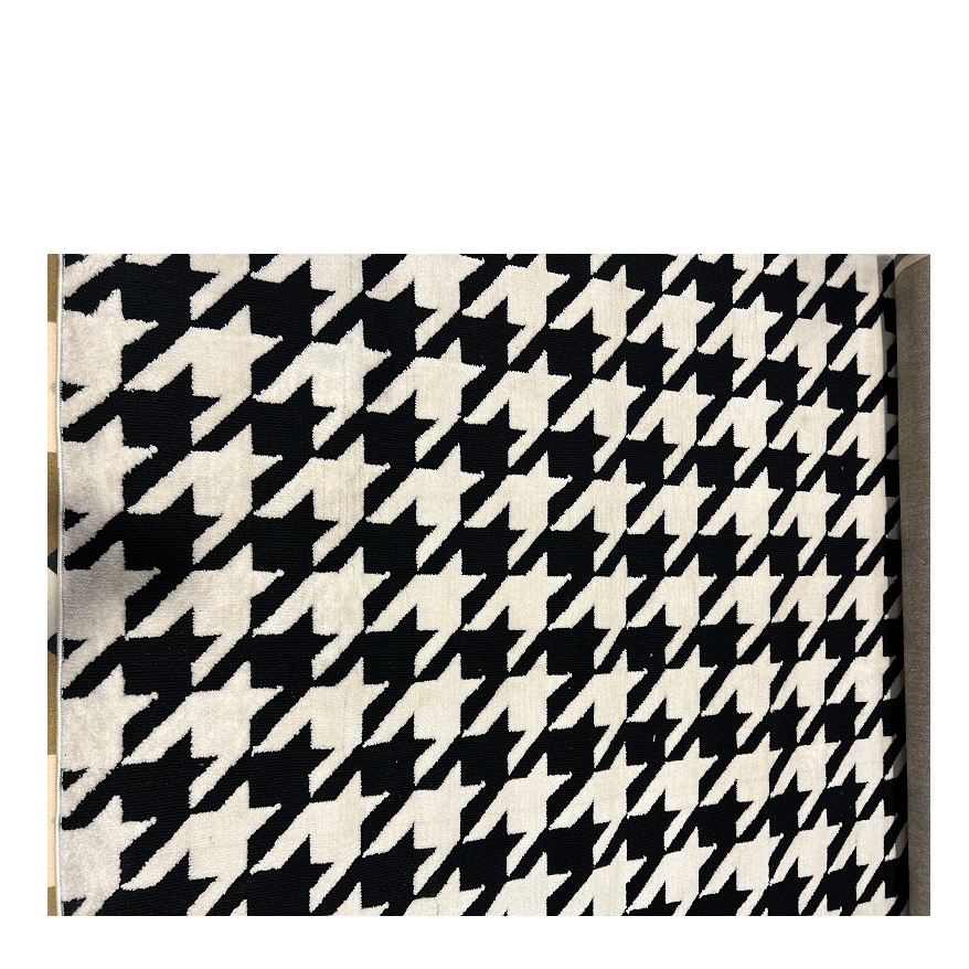 【地毯】美克工厂自制 黑白千鸟格机织地毯 微瑕款 不支持退换