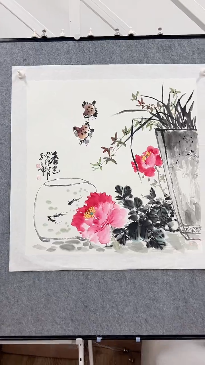 国画李文峰4平尺花鸟