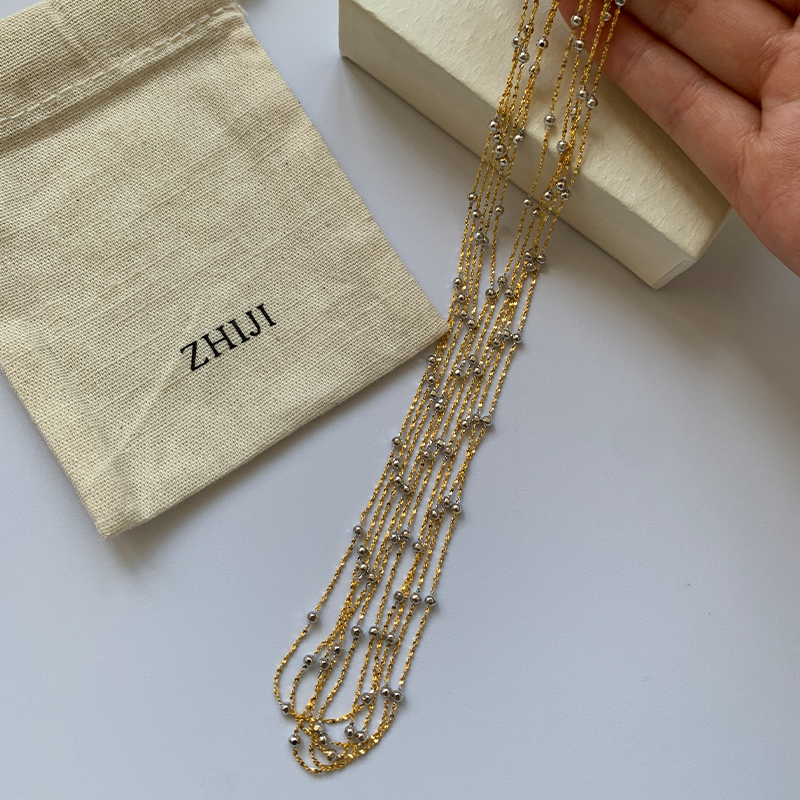 链子925银 ZHiji  意大利设计师款手工满天星串珠项链