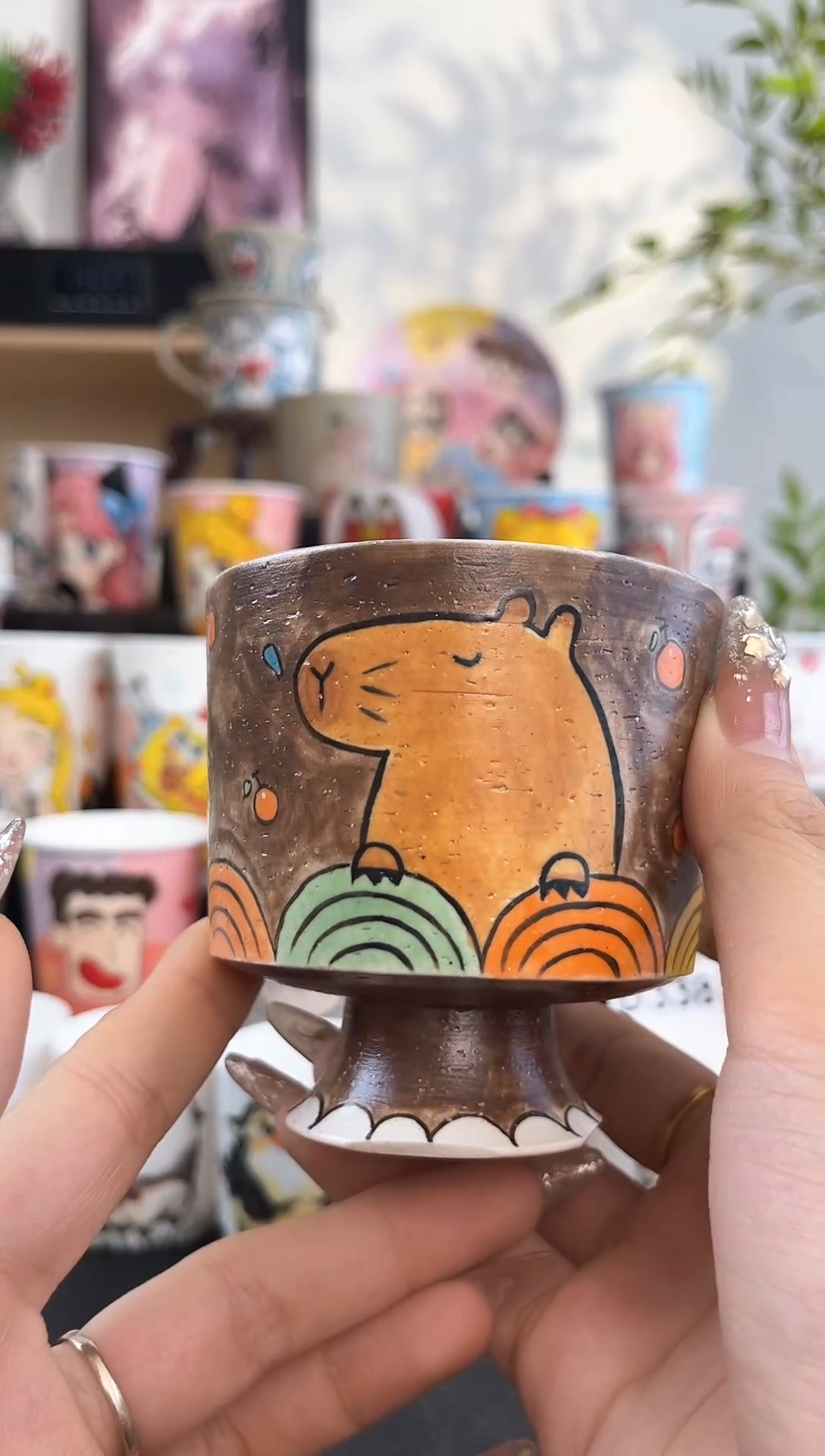 【闪购商品】摆件手工手绘陶瓷小杯杯