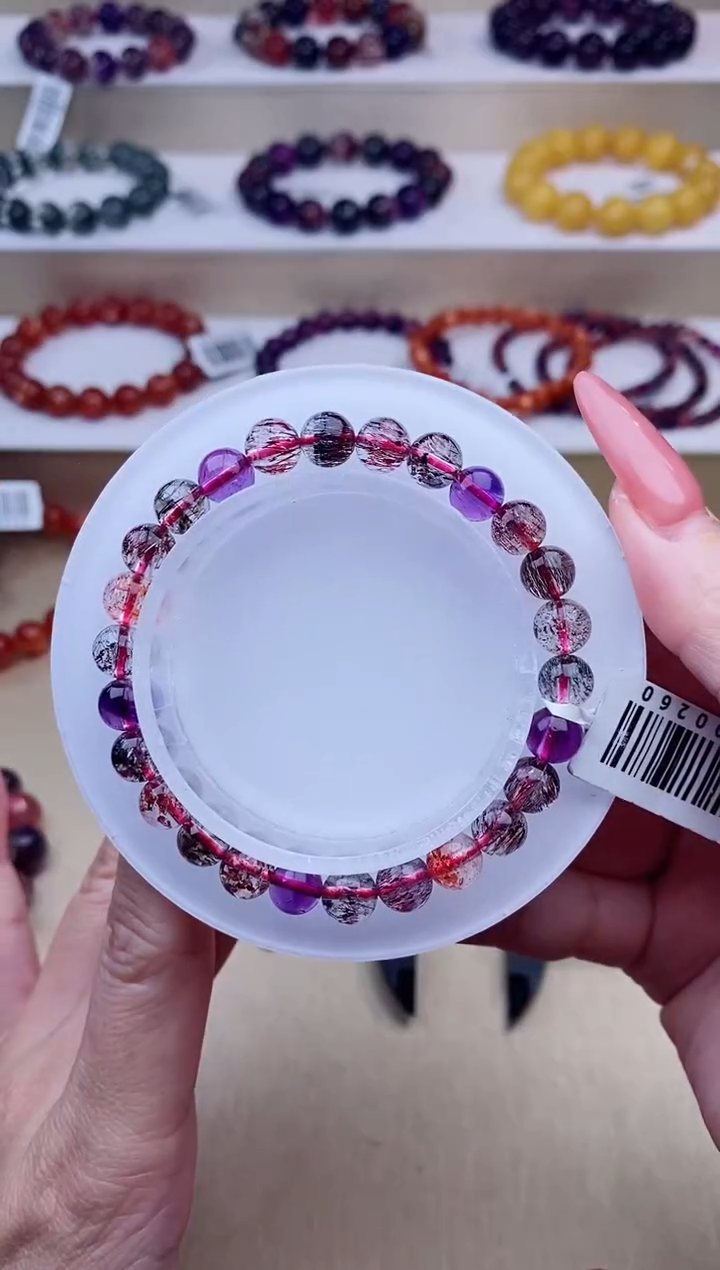 未镶嵌手串水晶黑加仑超七7m+