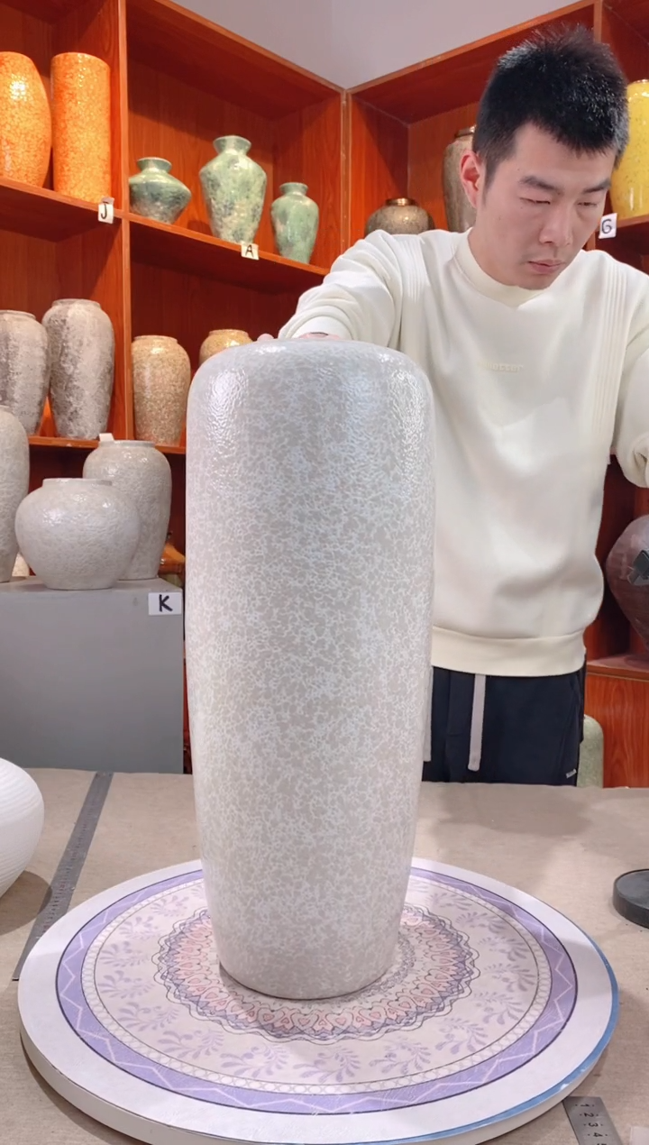 【闪购商品】瓶 陶瓷花瓶 无花 茶白50cm落地