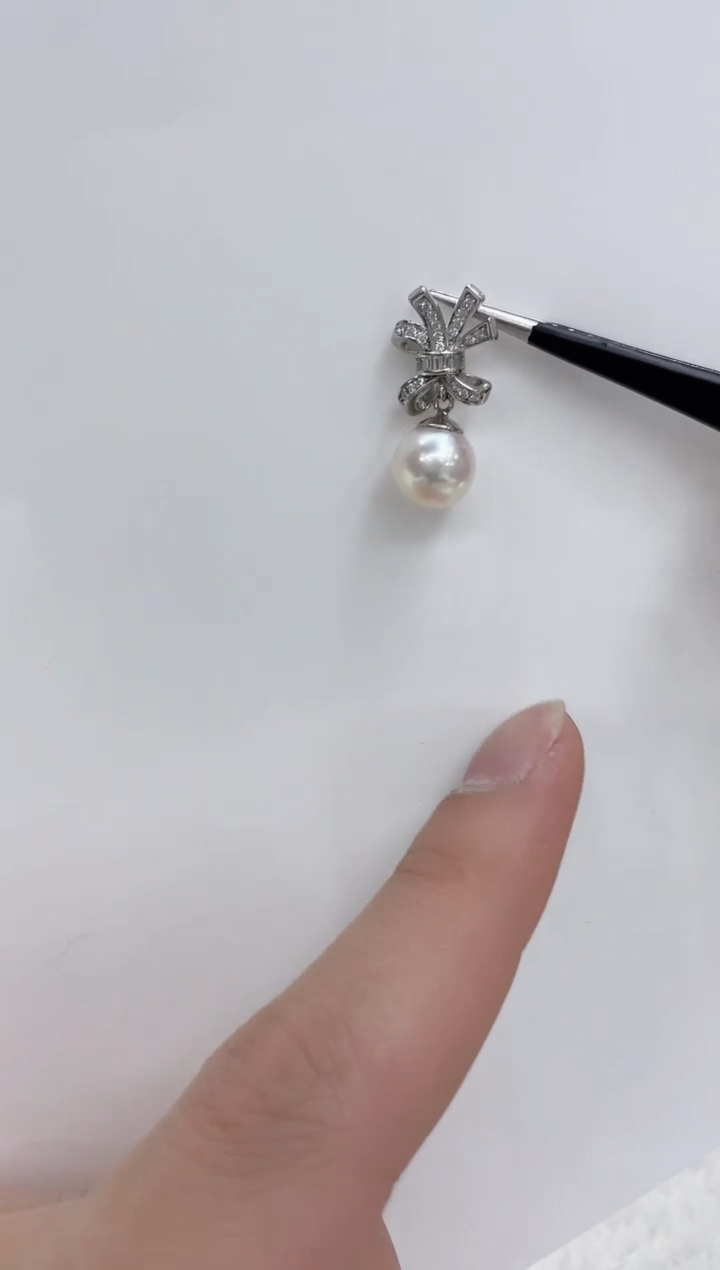 【闪购商品】海水珍珠吊坠(不含链)银S925镶嵌海水珍珠吊坠