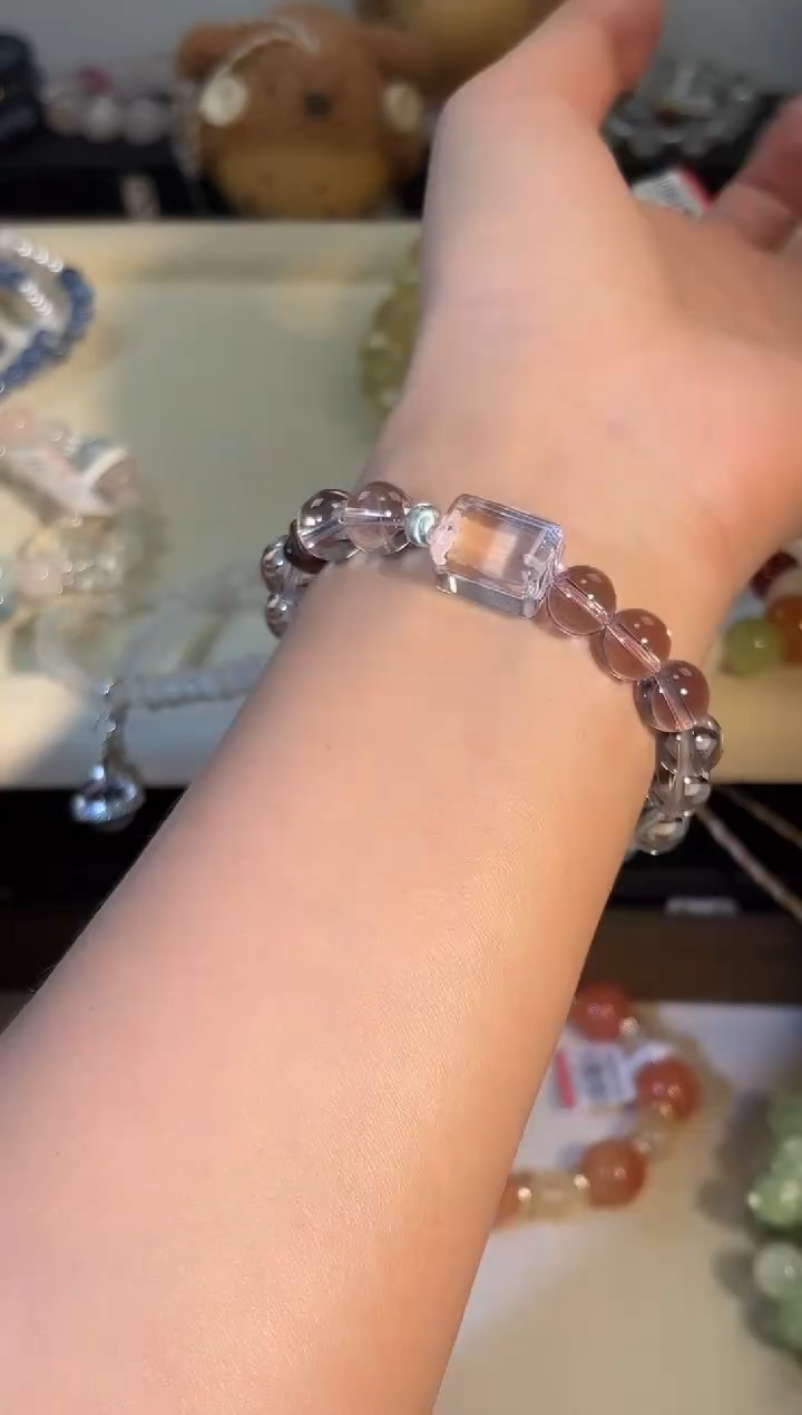 银S925镶嵌手串水晶p558多样性发货一件