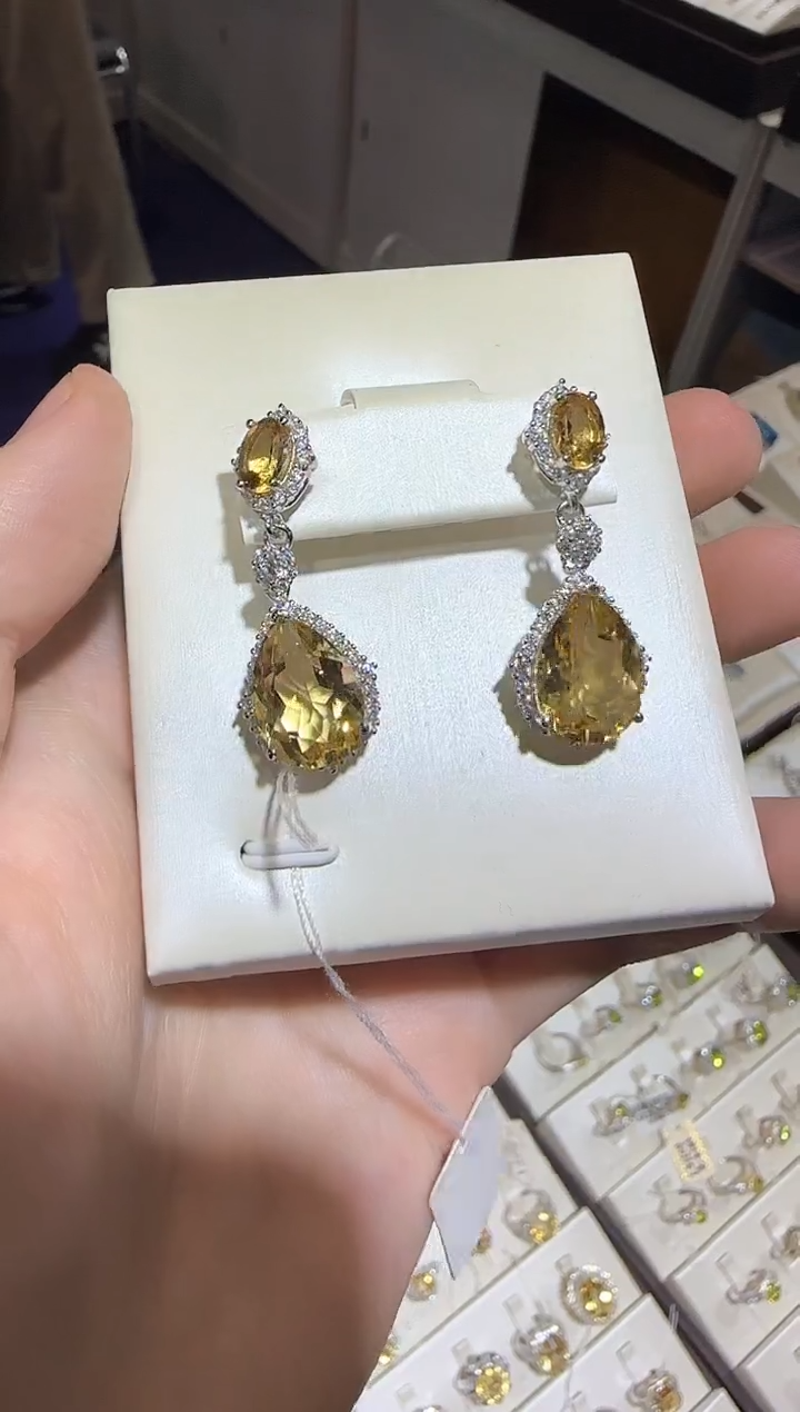 【闪购商品】坦桑石耳饰银S925镶嵌10*15mm耳坠