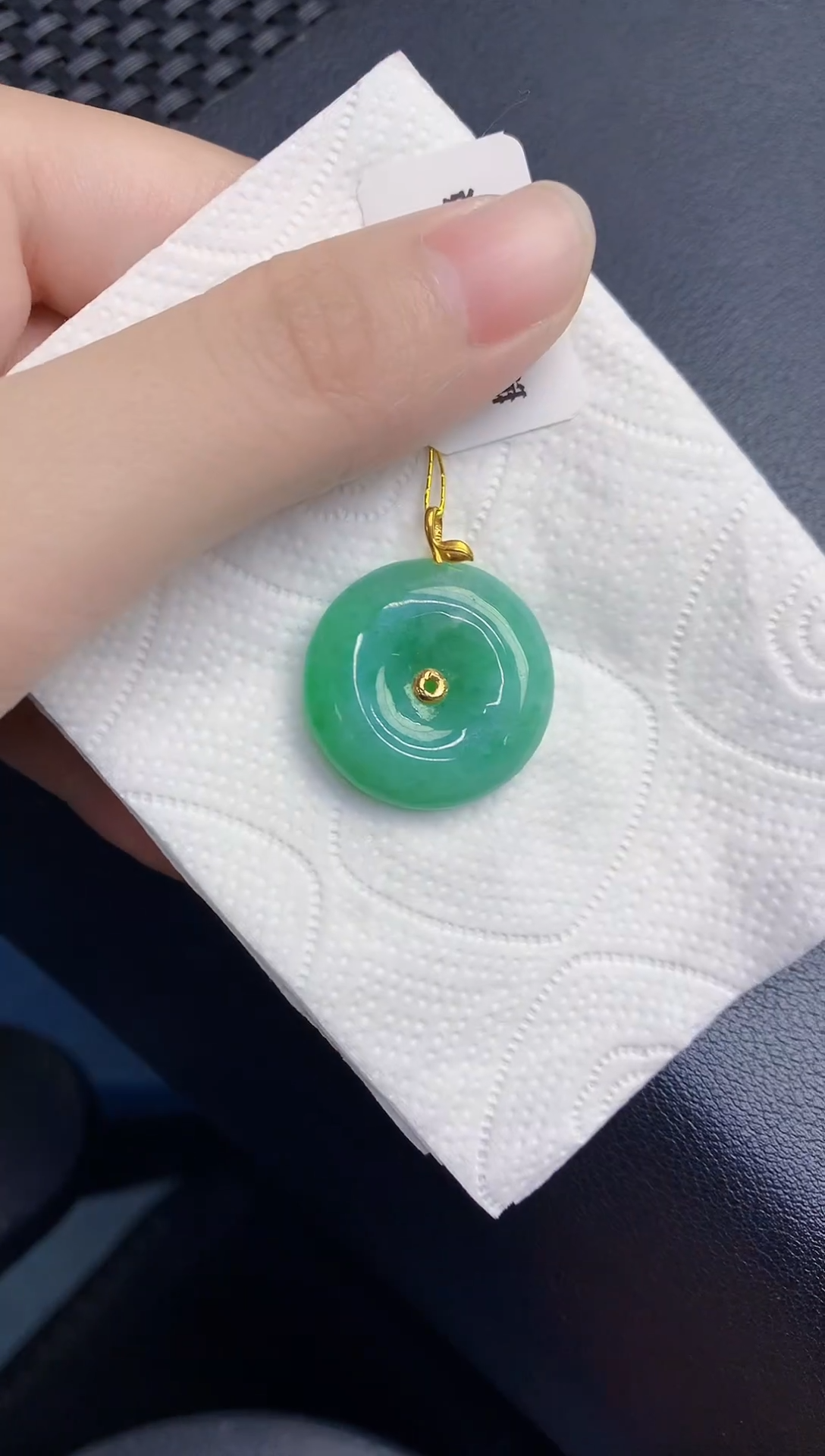 颈饰18K金镶嵌翡翠天然翡翠缅甸A货