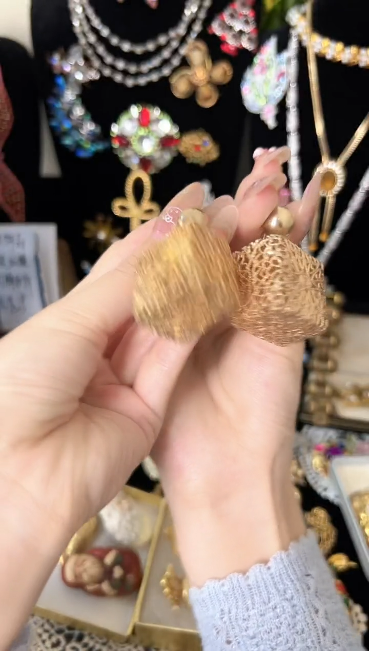 铜合金合成碳硅石大尺寸方块镂空耳夹