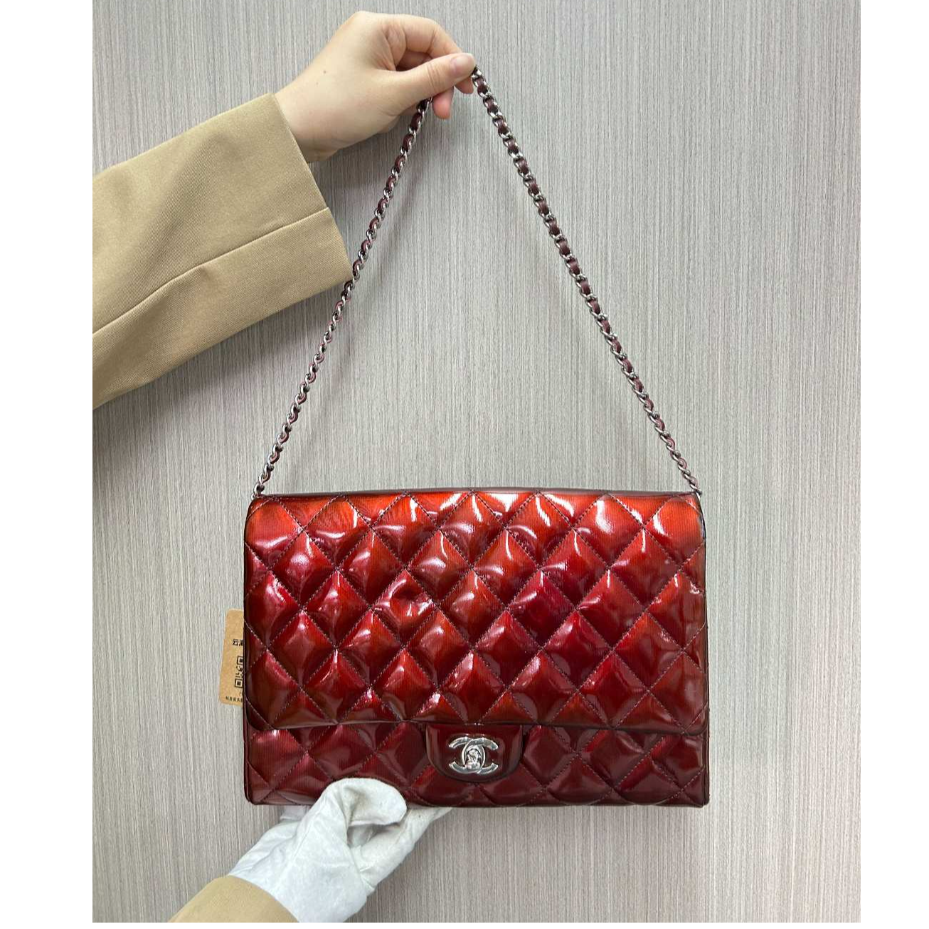 95新 Chanel/香奈儿 漆皮斜跨单肩包/云海优选/H06943