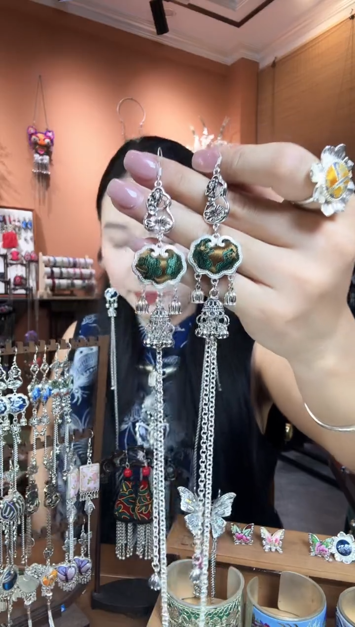 刺绣纯手工民族风耳环