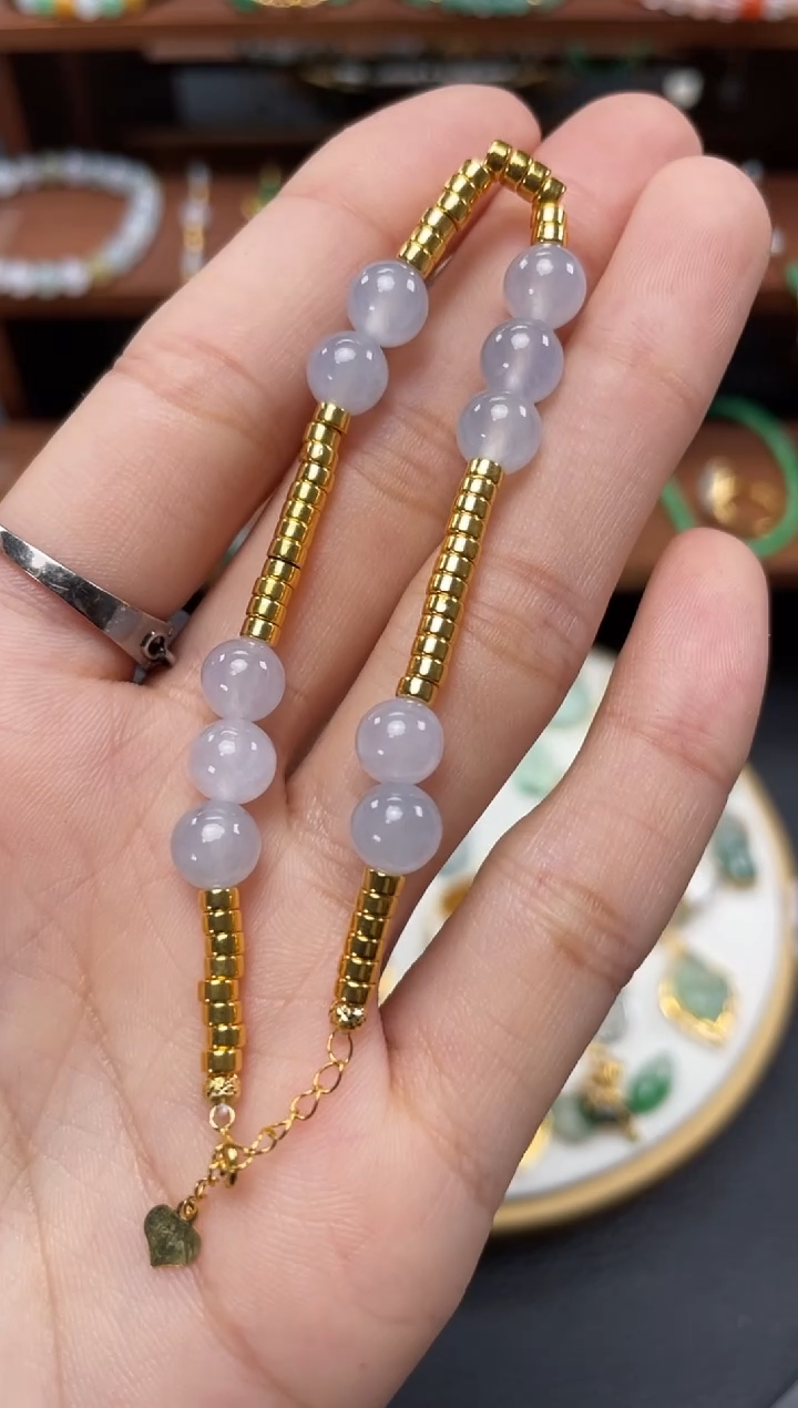 【闪购商品】翡翠套链18K金镶嵌一个   JK623