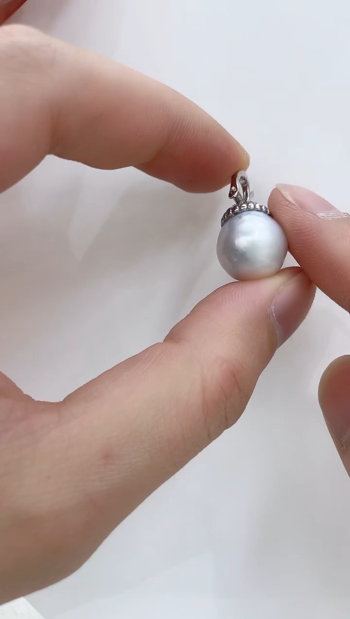 【闪购商品】海水珍珠吊坠(不含链)银S925镶嵌海水珍珠吊坠