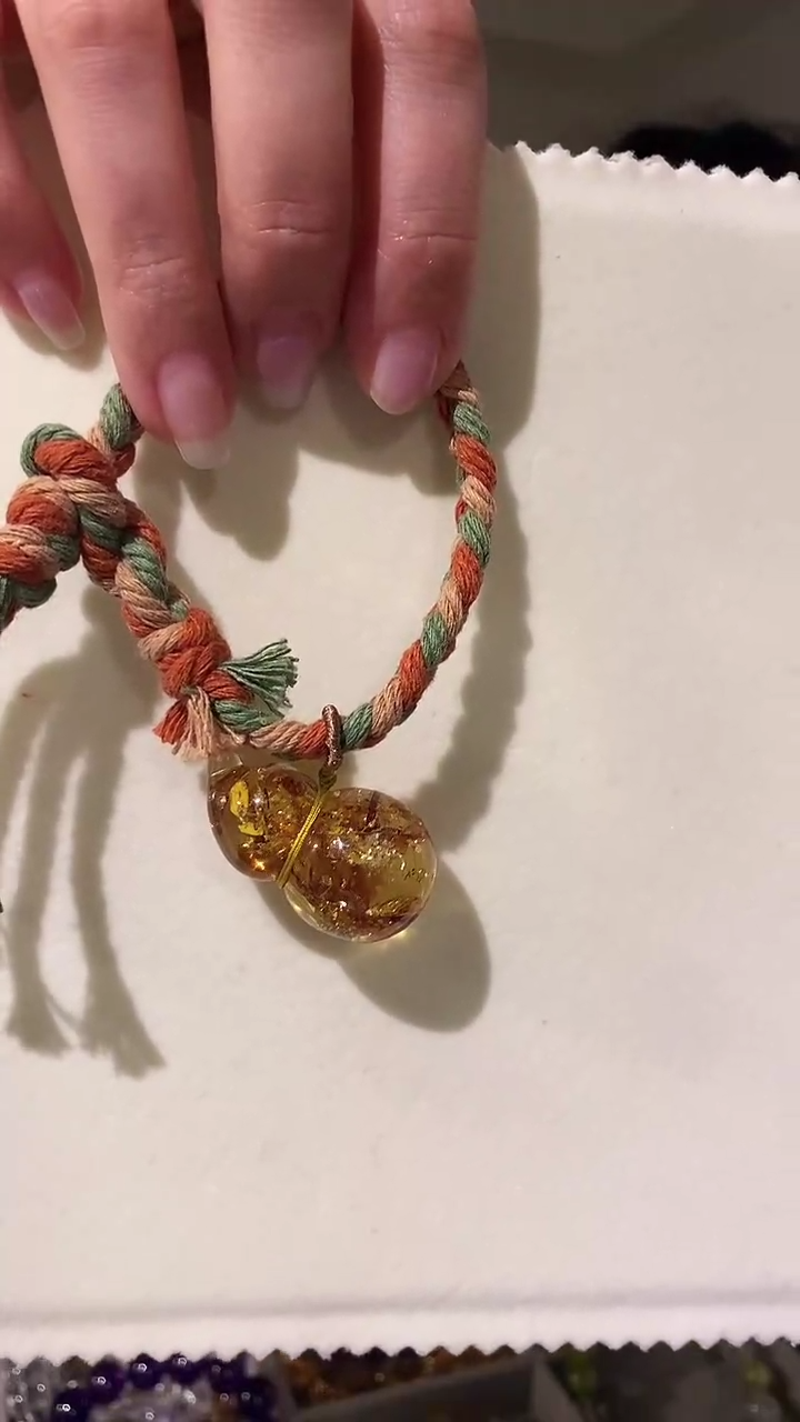 【闪购商品】琥珀手链未镶嵌花珀大葫芦手绳款