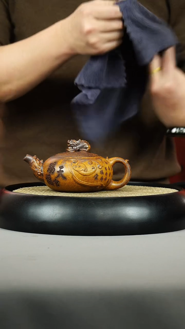 茶壶紫砂龙骨金砂 天官赐福