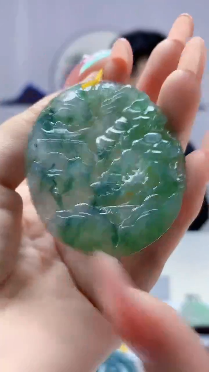 【闪购商品】定制翡翠未镶嵌5153DD-毛货挂件128