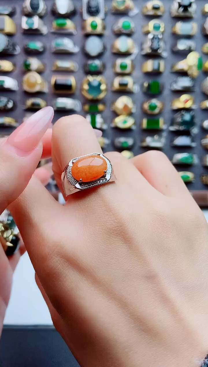 未镶嵌戒指翡翠天然翡翠男戒 