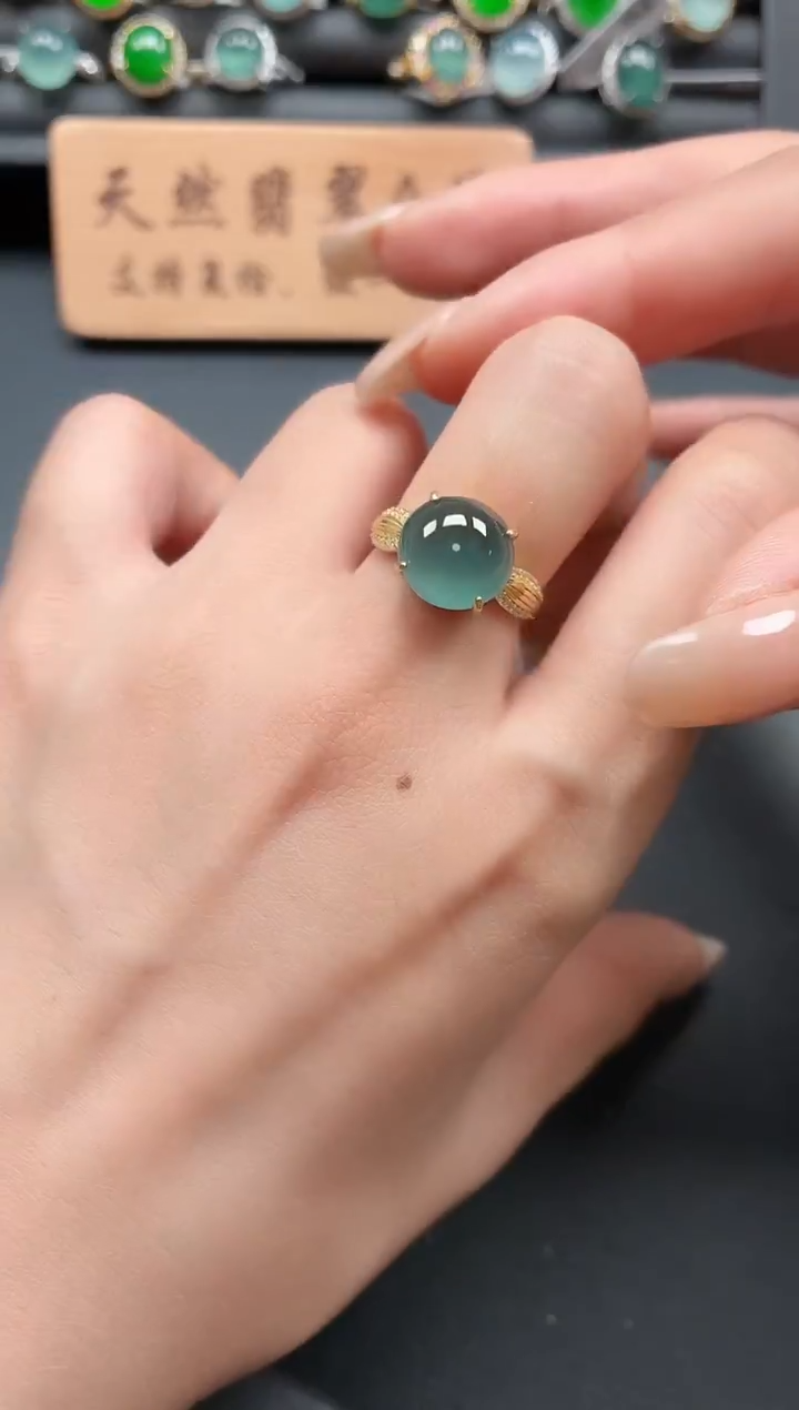 银S925镶嵌戒指翡翠111