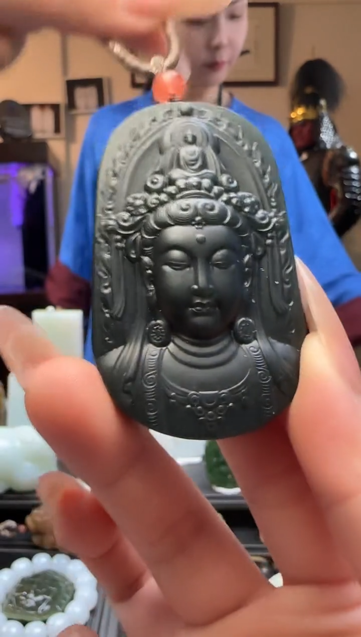 【闪购商品】和田玉青玉观音未镶嵌吊坠