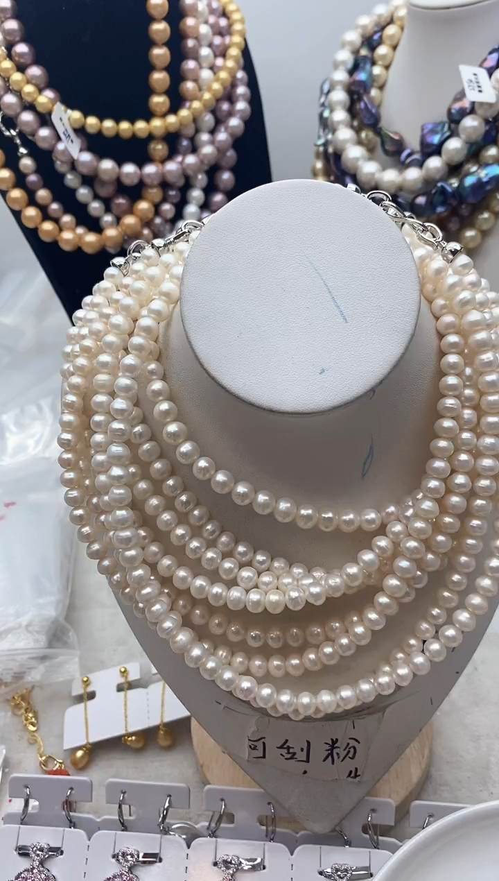 【闪购商品】淡水珍珠颈饰钛钢28