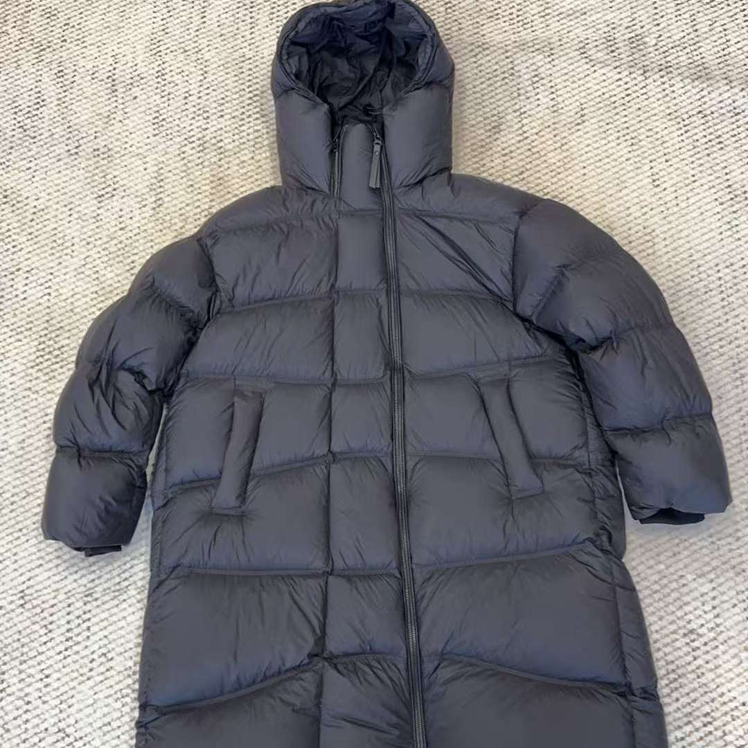 冬   长款加厚款防风蓬松连帽羽绒服