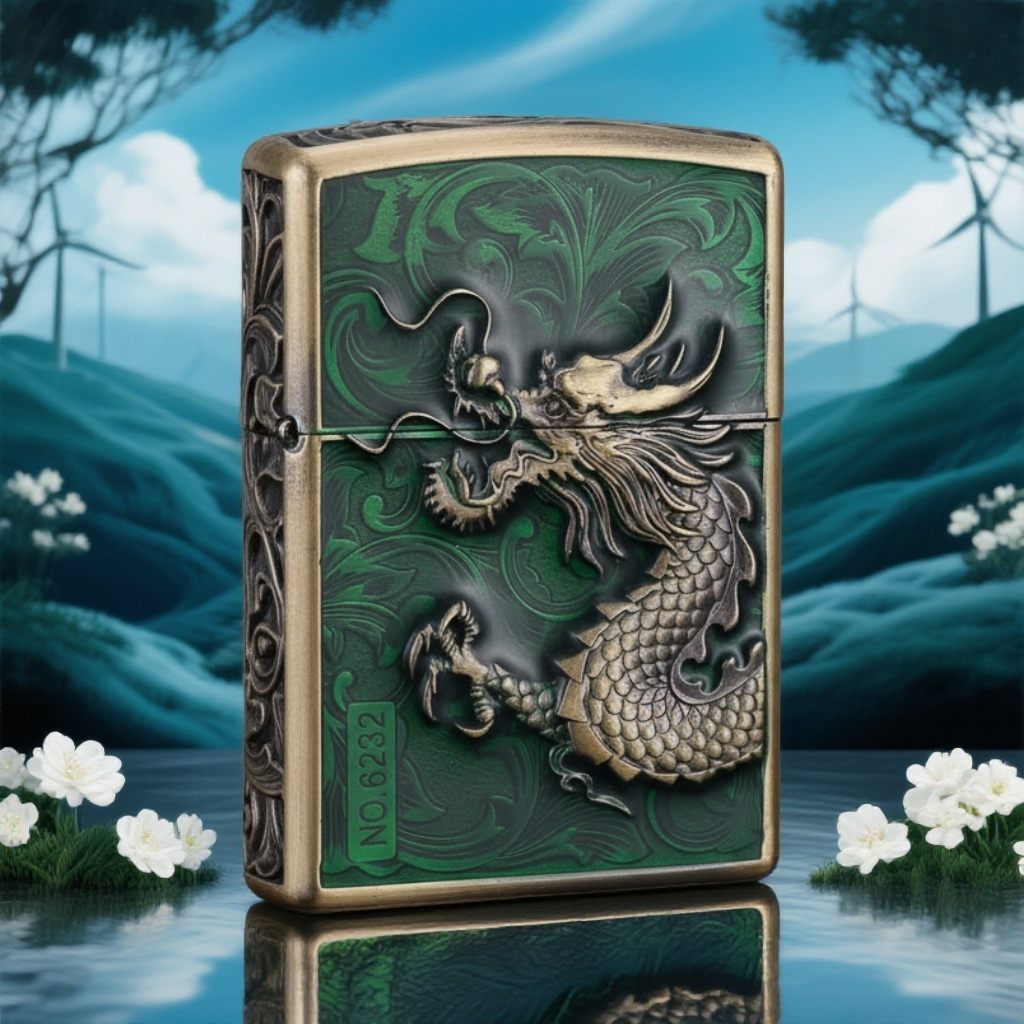 青铜霸王龙盔甲 复古防风打火机