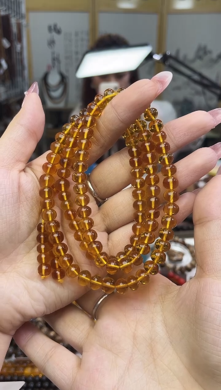 【闪购商品】琥珀裸石未镶嵌7+金珀项链