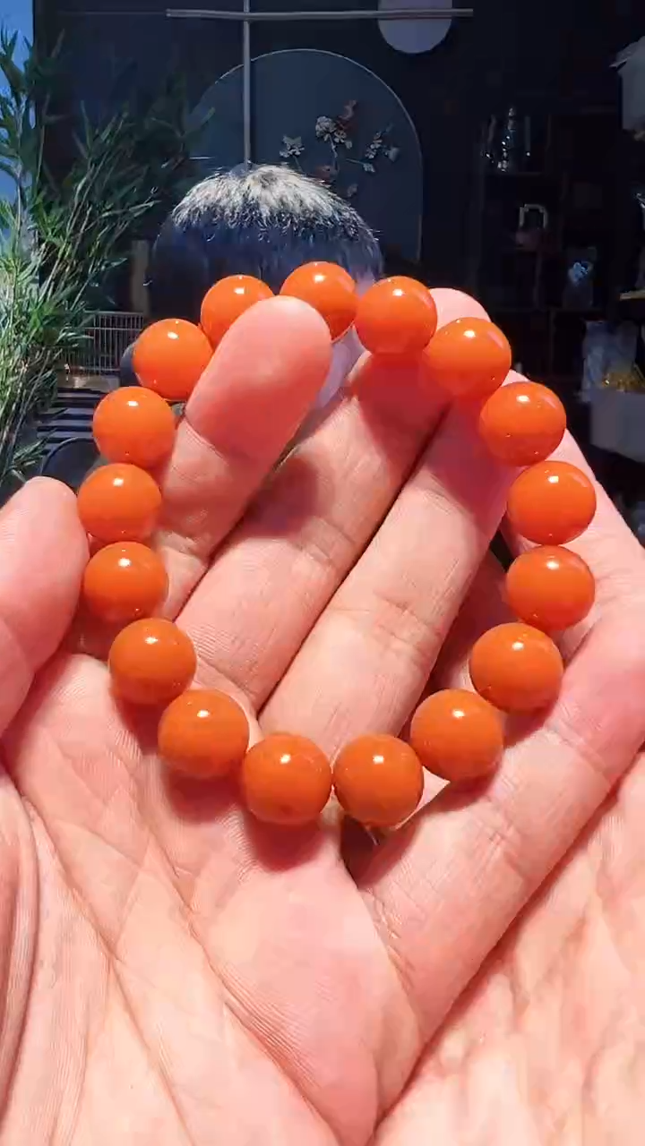 【闪购商品】南红玛瑙手链未镶嵌12+柿子黄