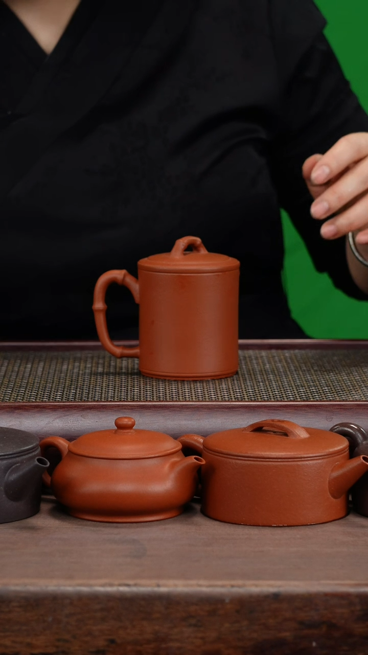 【闪购商品】紫砂茶壶零添加朱砂竹节盖杯