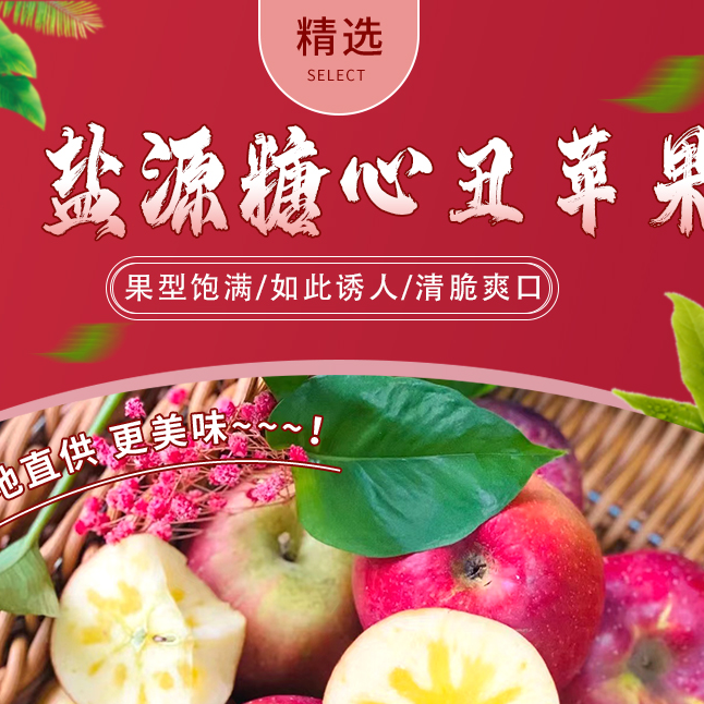 正宗盐源冰糖心丑苹果新鲜现摘脆甜多汁当季水果
