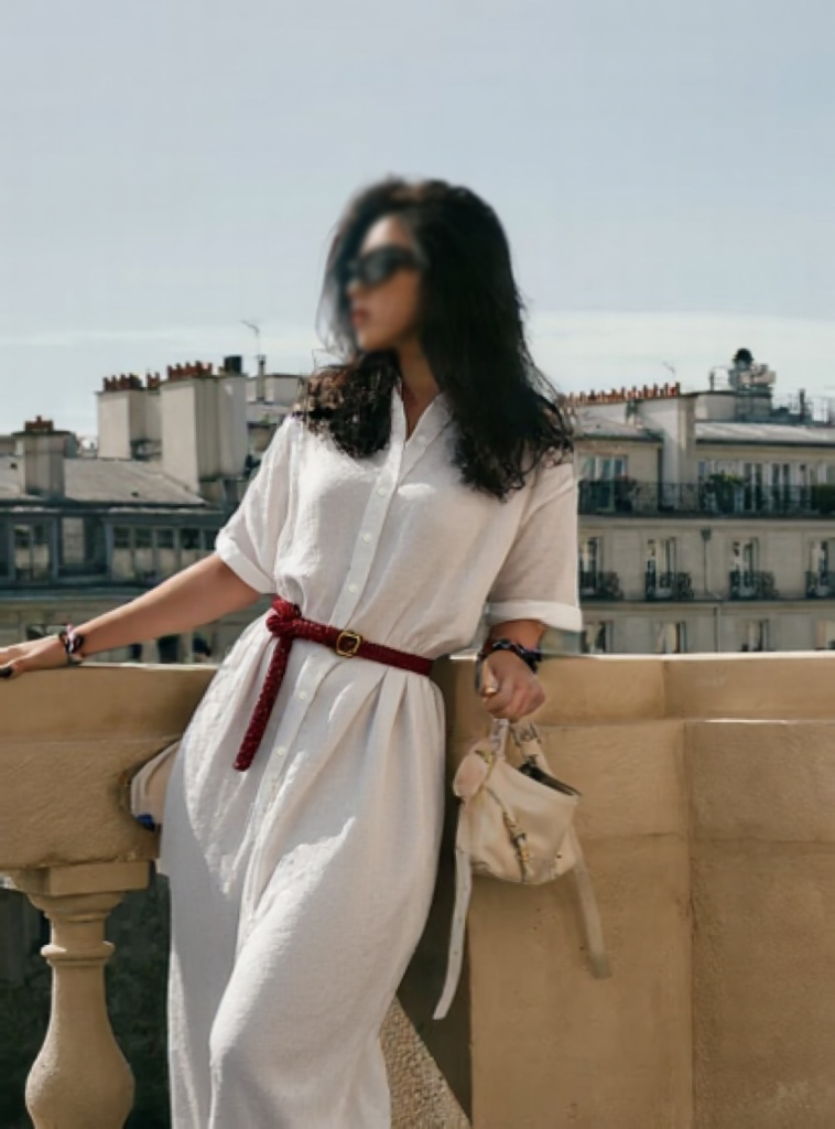 【极简主义】设计感时尚简约长款衬衫裙QZ0509