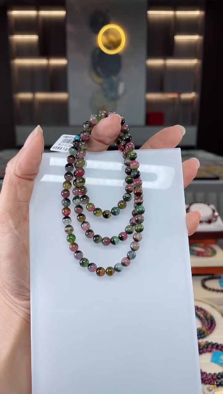 【闪购商品】碧玺三圈手串未镶嵌（多样性发一条）Q